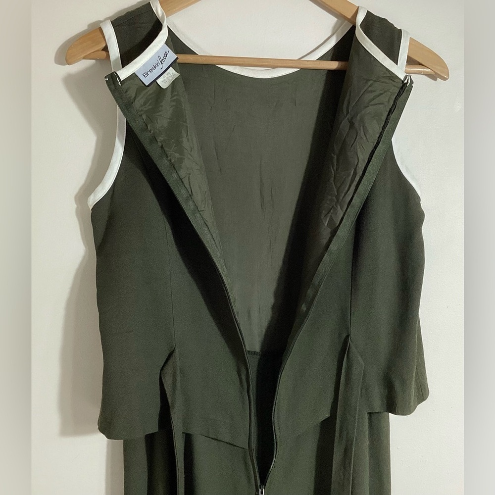 Vtg Old Money Jumpsuit Tie Back Waist M - Picture 9 of 16